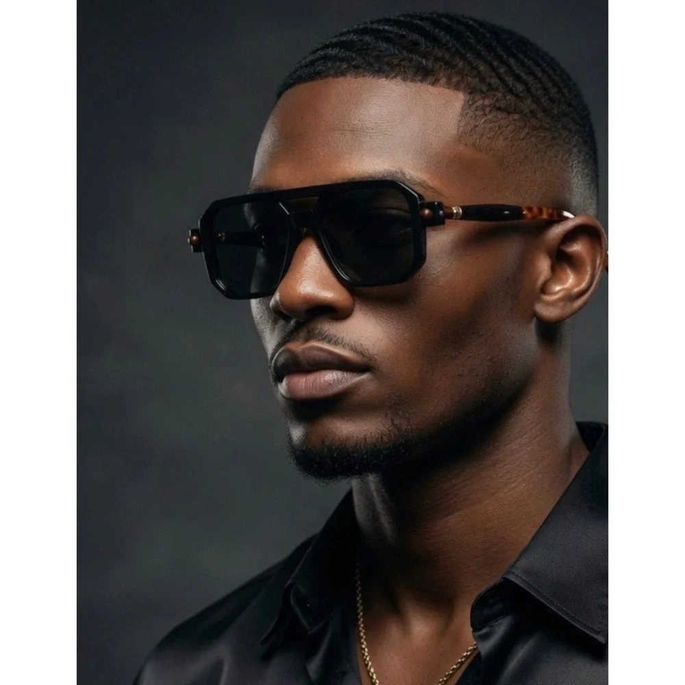 Men Sunglasses Streetwear Outdoor UV400 Sun Protection Classic Dark Black‎ Lens